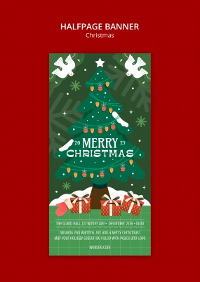 圣诞快乐主题竖版banner设计